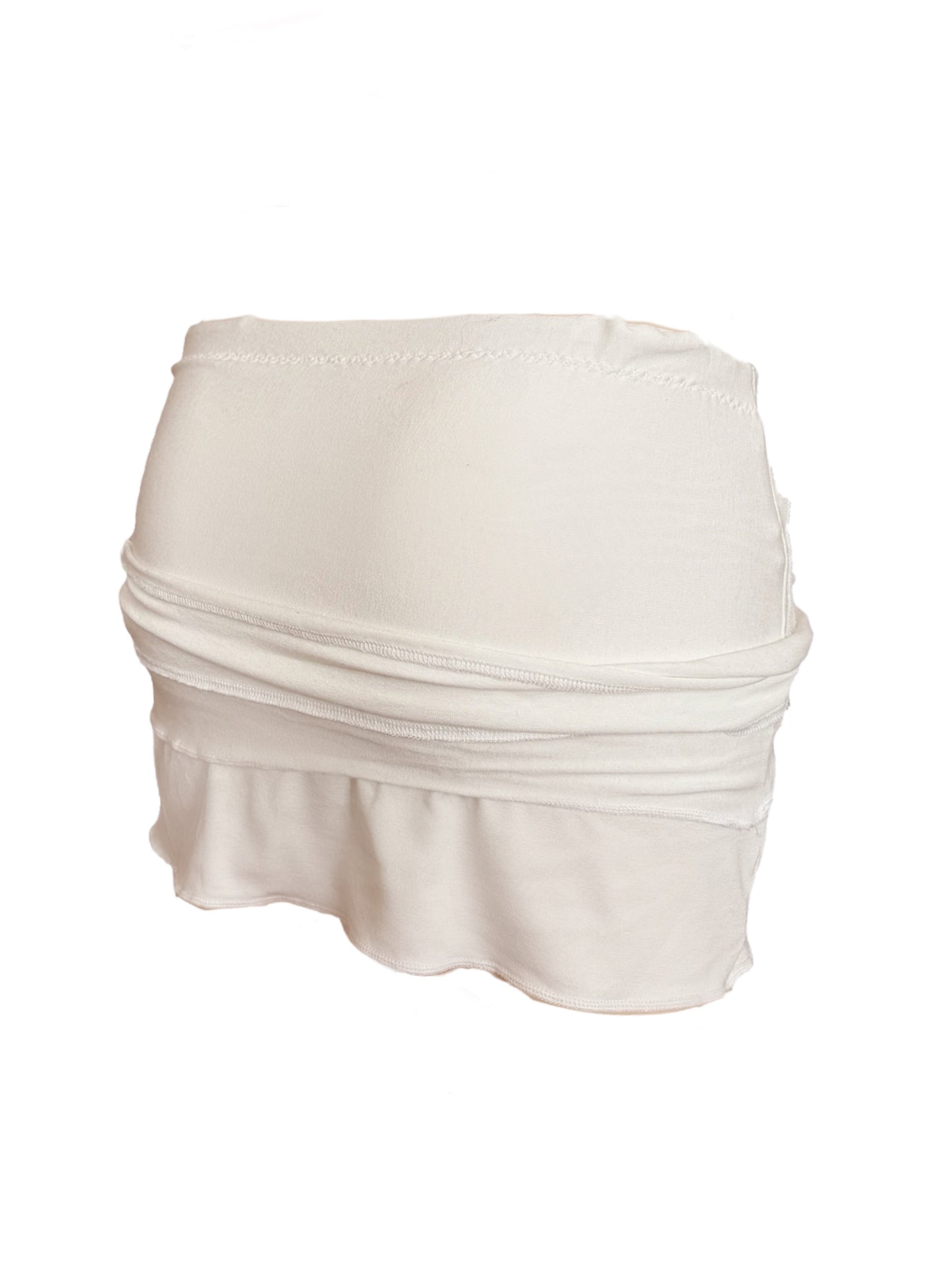 Handmade Neckholder Waterfall Collar Top; Super Long Cords And Extra Large Eyelets - White