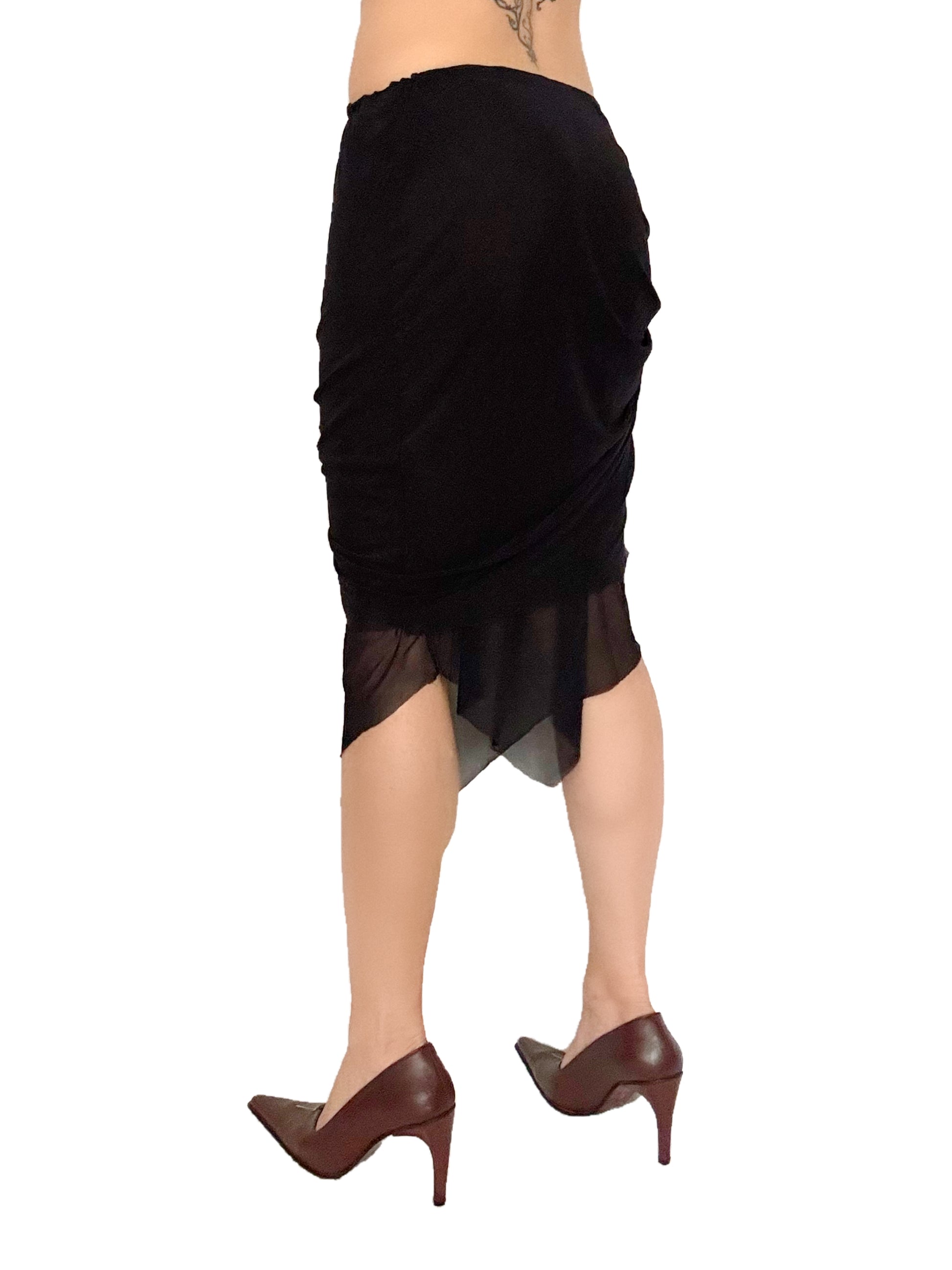 Double Layered Mesh Midi Skirt