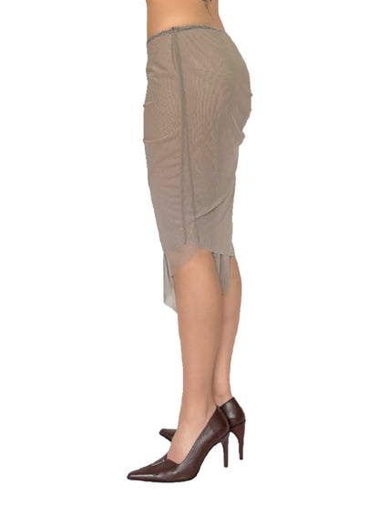 Double Layered Mesh Midi Skirt