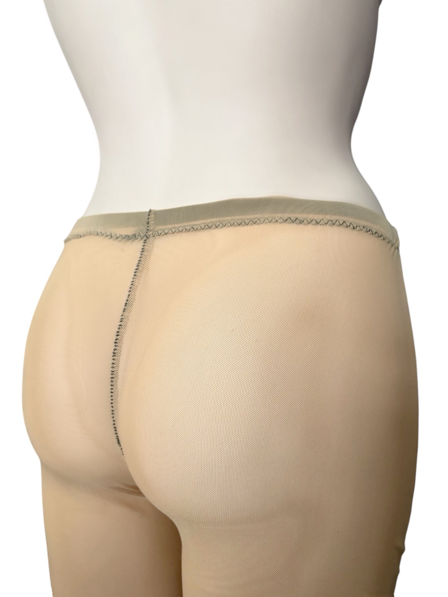 Handmade Destructive Bootcut Pants With Slit Nylon Mesh With Overlock Seams and Baseball Stitches - Nude / Black