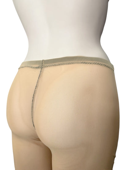 Handmade Destructive Bootcut Pants With Slit Nylon Mesh With Overlock Seams and Baseball Stitches - Nude / Black